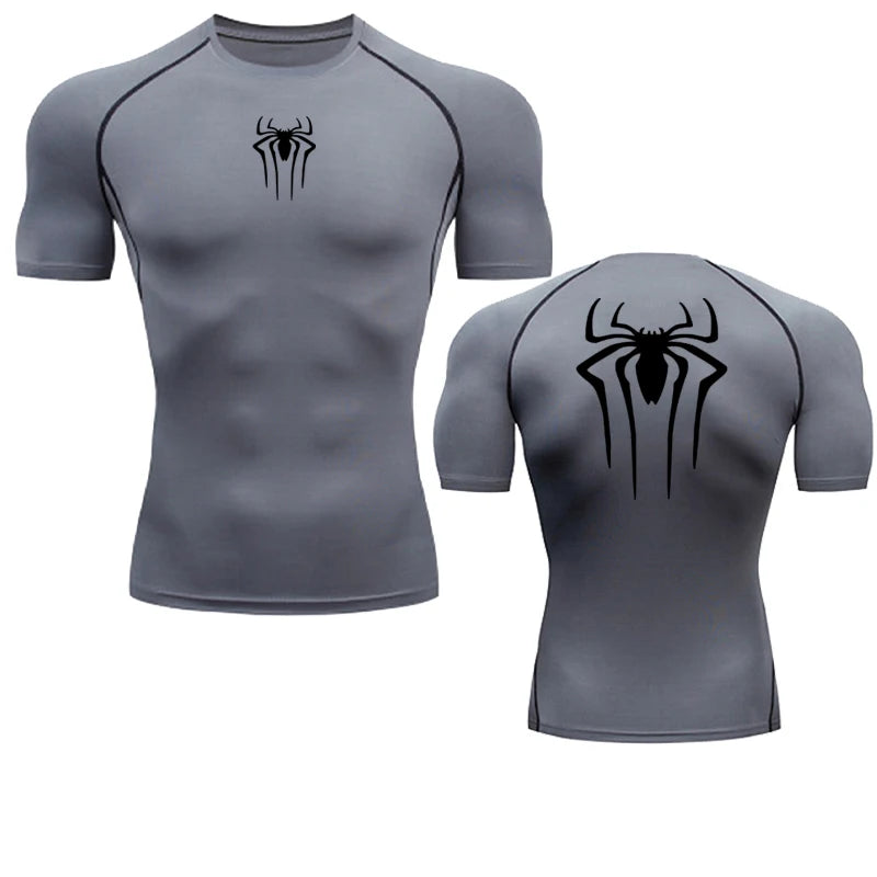 SpiderMan Short Sleeve Compression Shirt/Back Design