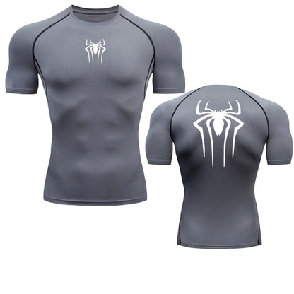 SpiderMan Short Sleeve Compression Shirt/Back Design