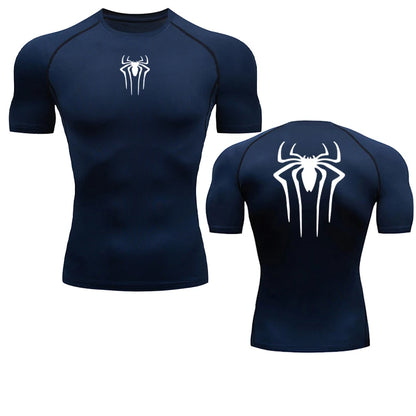 SpiderMan Short Sleeve Compression Shirt/Back Design