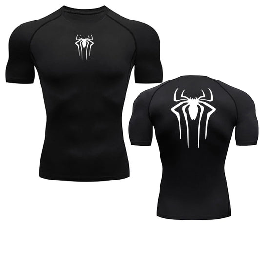 SpiderMan Short Sleeve Compression Shirt/Back Design