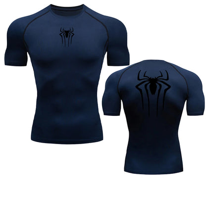 SpiderMan Short Sleeve Compression Shirt/Back Design