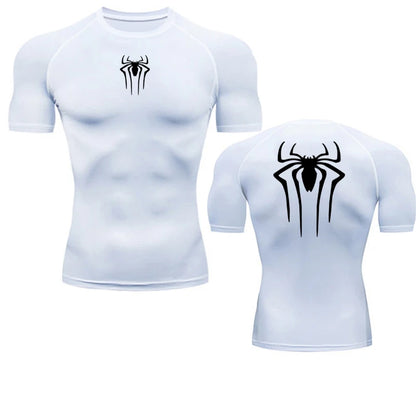 SpiderMan Short Sleeve Compression Shirt/Back Design